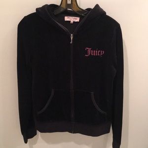 Juicy Couture Velvet Full Zip Hooded Zip-up - L